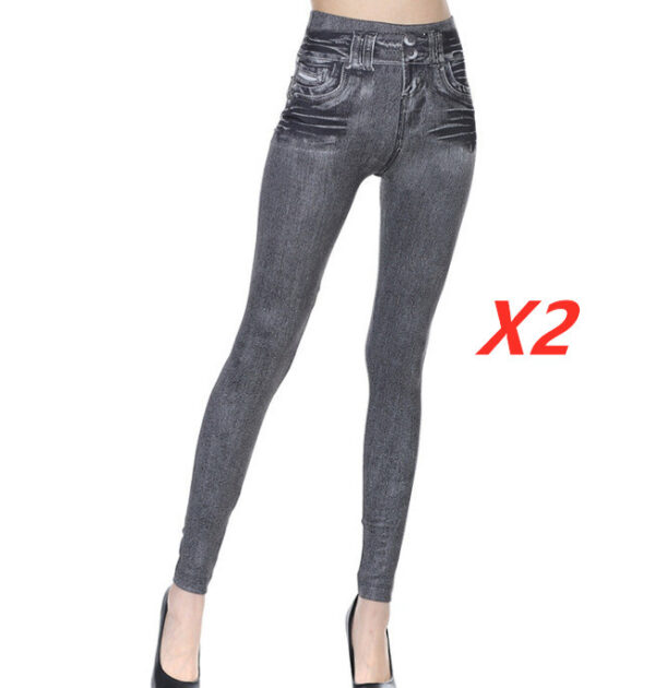 Women's Real Pocket Thin Faux Denim Corset - Image 9